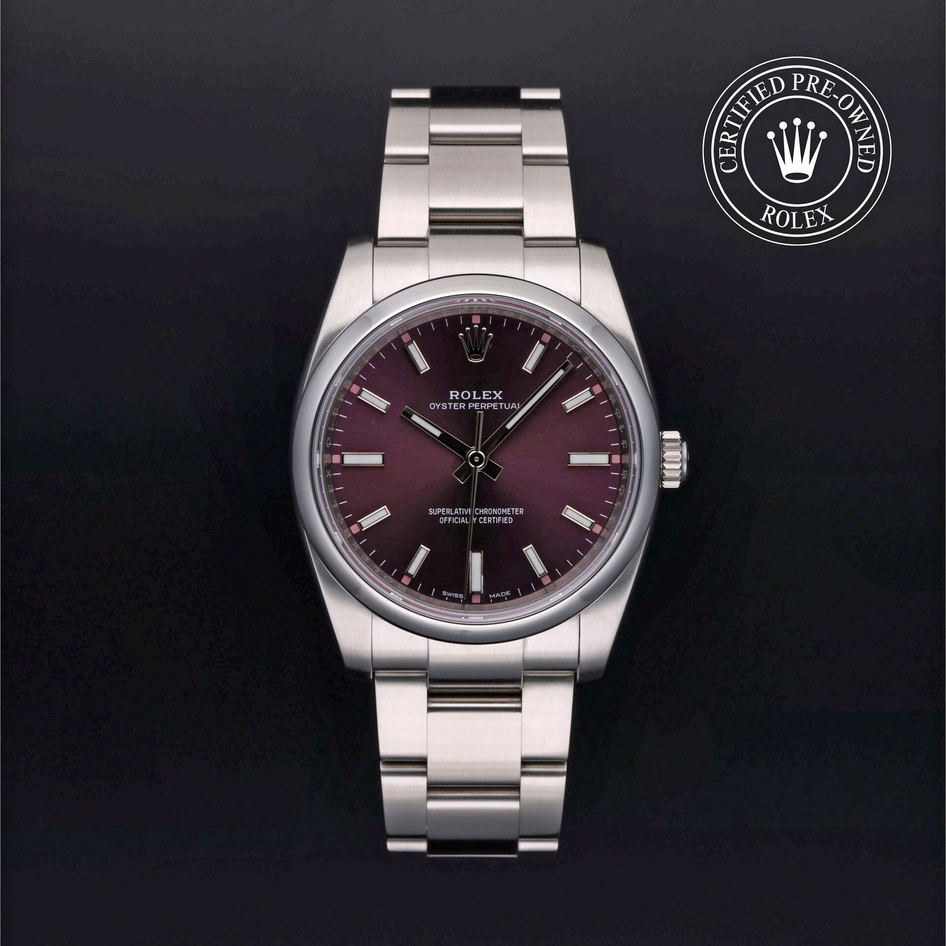 Rolex oyster perpetual new arrivals 34 red grape