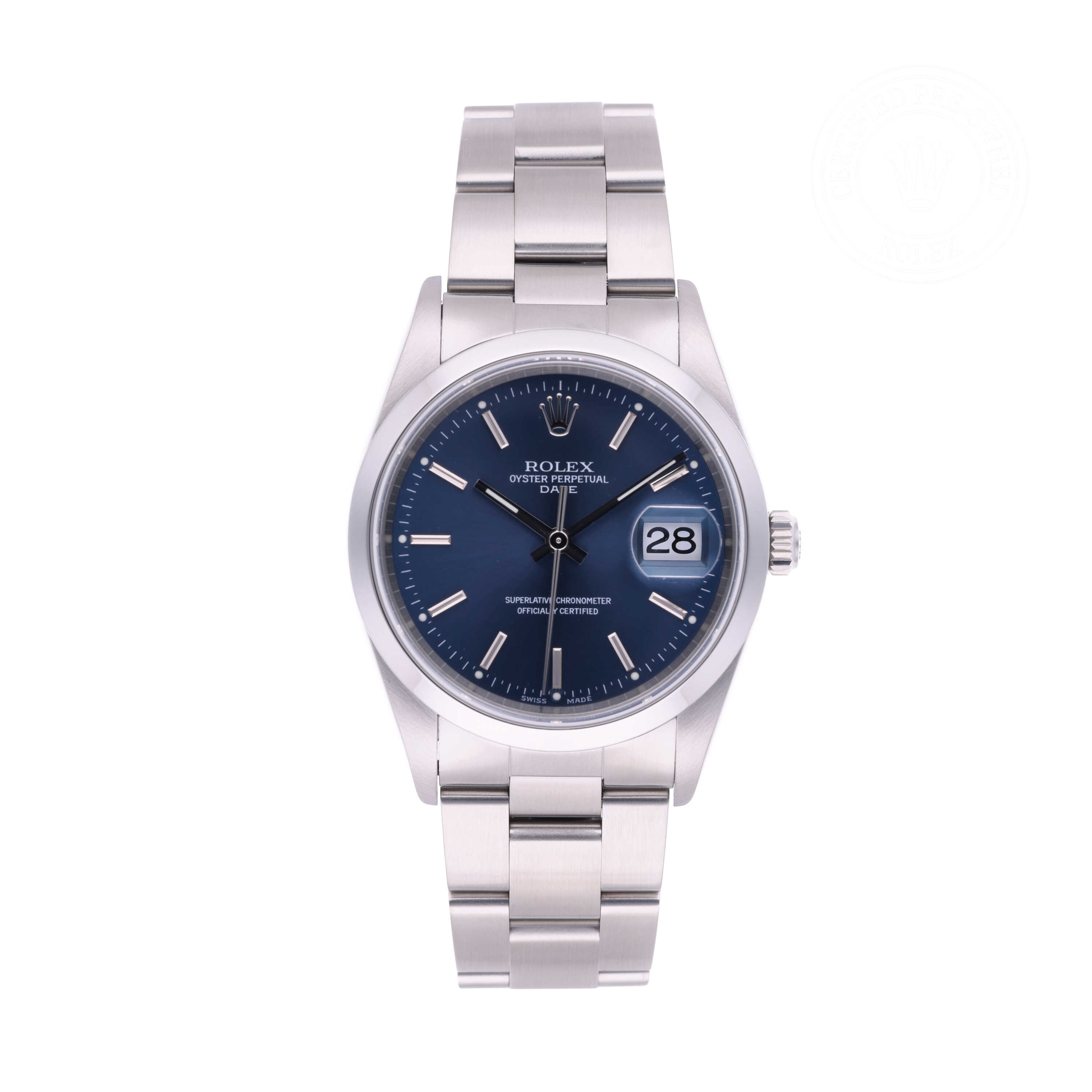 Rolex Oyster Perpetual Date 34 Official Certified Pre-Owned
