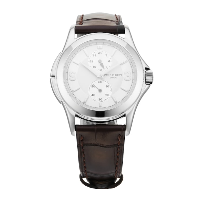 Pre-Owned Patek Philippe Calatrava Travel Time 37mm White Gold 5134G-011