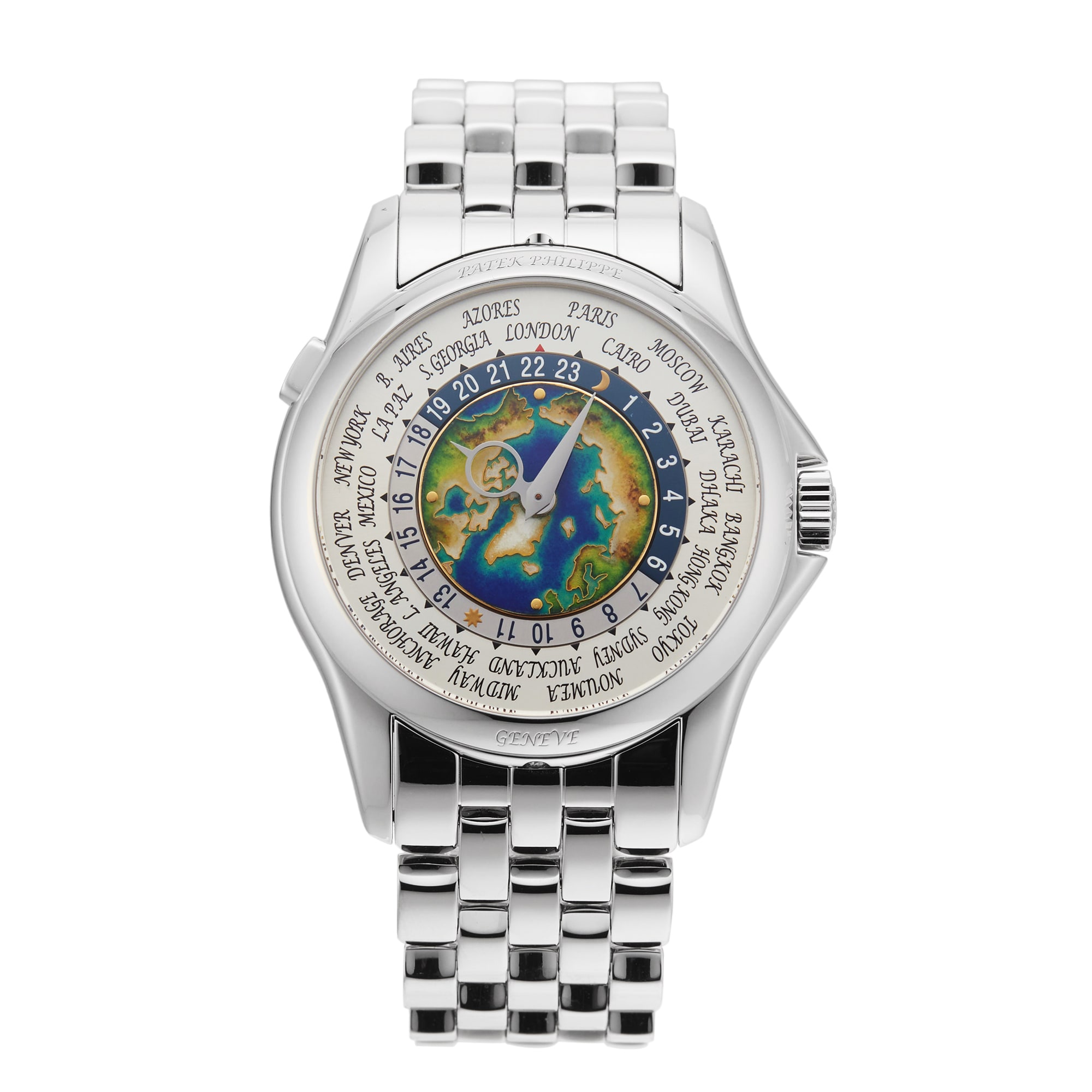 Pre-Owned Patek Philippe World Time 39.5MM Platinum Pre-Owned Patek Philippe World Time 39.5MM Platinum