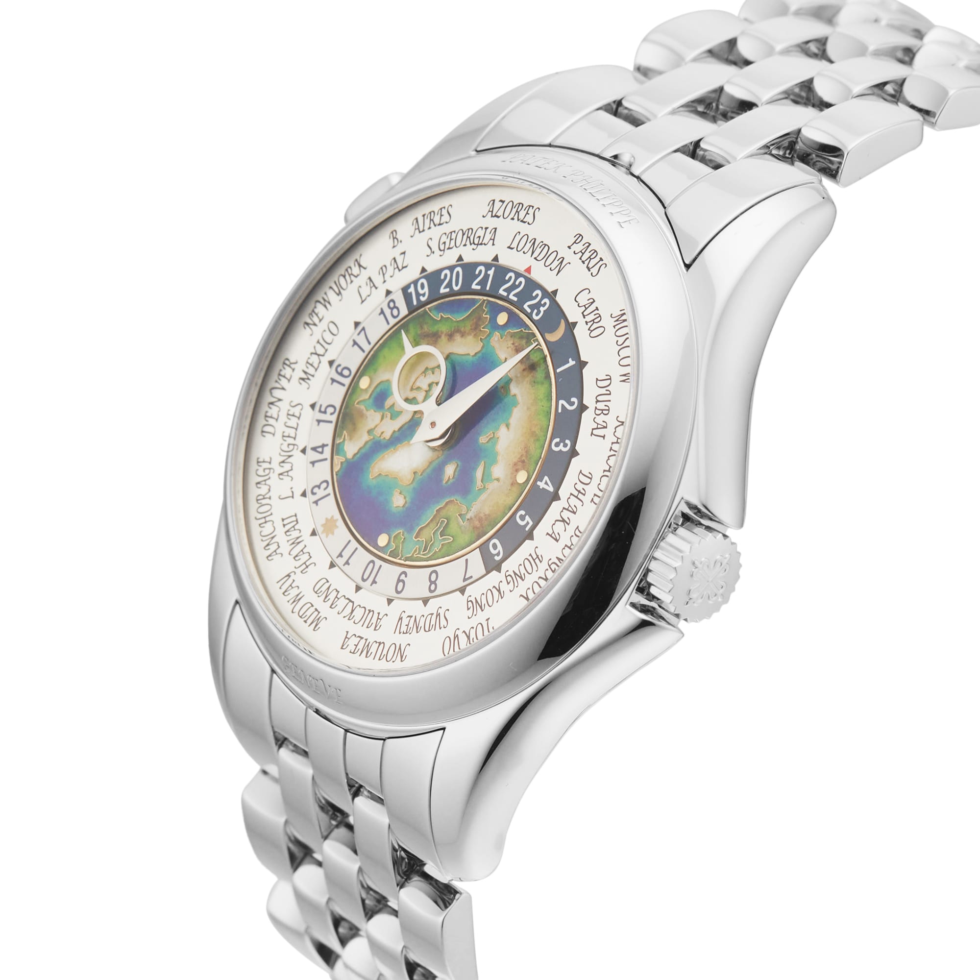 Pre-Owned Patek Philippe World Time 39.5MM Platinum Pre-Owned Patek Philippe World Time 39.5MM Platinum