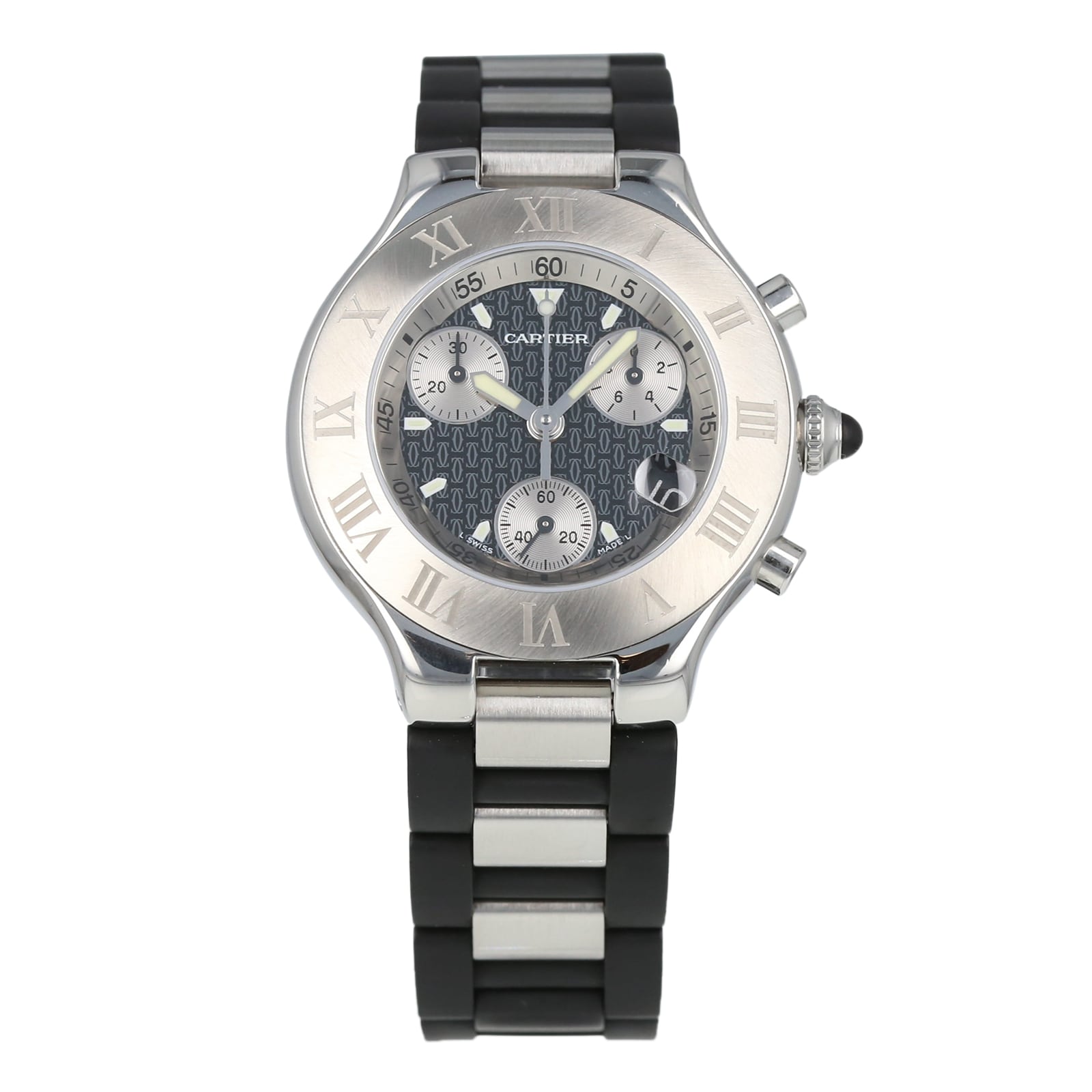 Pre-Owned Cartier Must 21 Chronoscaph Mens Watch W10125U2/2424 Pre-Owned Cartier Must 21 Chronoscaph Mens Watch W10125U2/2424