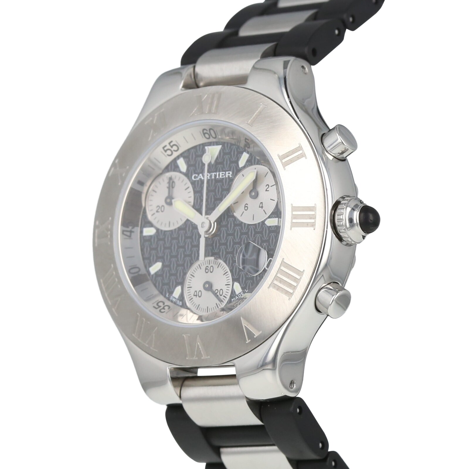 Pre-Owned Cartier Must 21 Chronoscaph Mens Watch W10125U2/2424 Pre-Owned Cartier Must 21 Chronoscaph Mens Watch W10125U2/2424