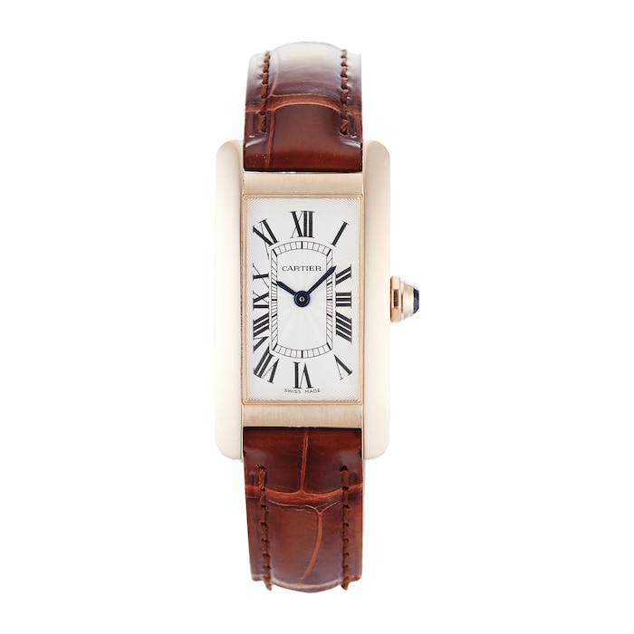 Pre-Owned Cartier Pre-Owned  Cartier Tank Americaine Silver Rose Gold Ladies Watch W2607456