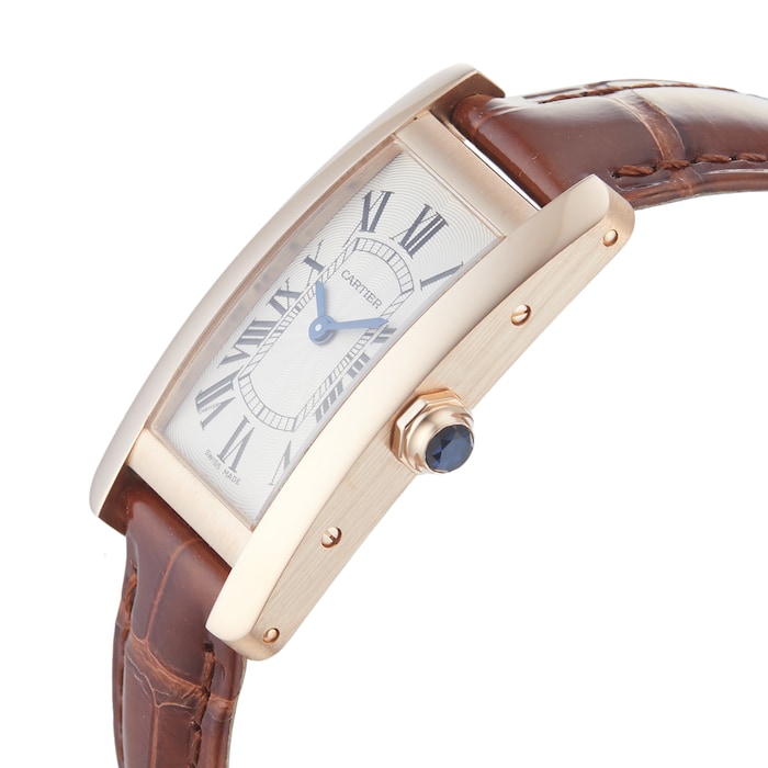 Pre-Owned Cartier Pre-Owned  Cartier Tank Americaine Silver Rose Gold Ladies Watch W2607456