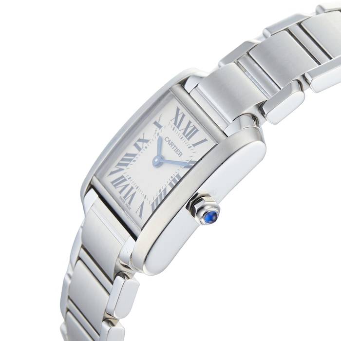 Pre-Owned Cartier Carter Tank Francaise Small Silver Steel Ladies Watch W51008Q3