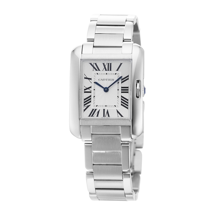 Pre-Owned Cartier Pre-Owned Cartier Tank Anglaise Silver Steel Ladies Watch W5310044
