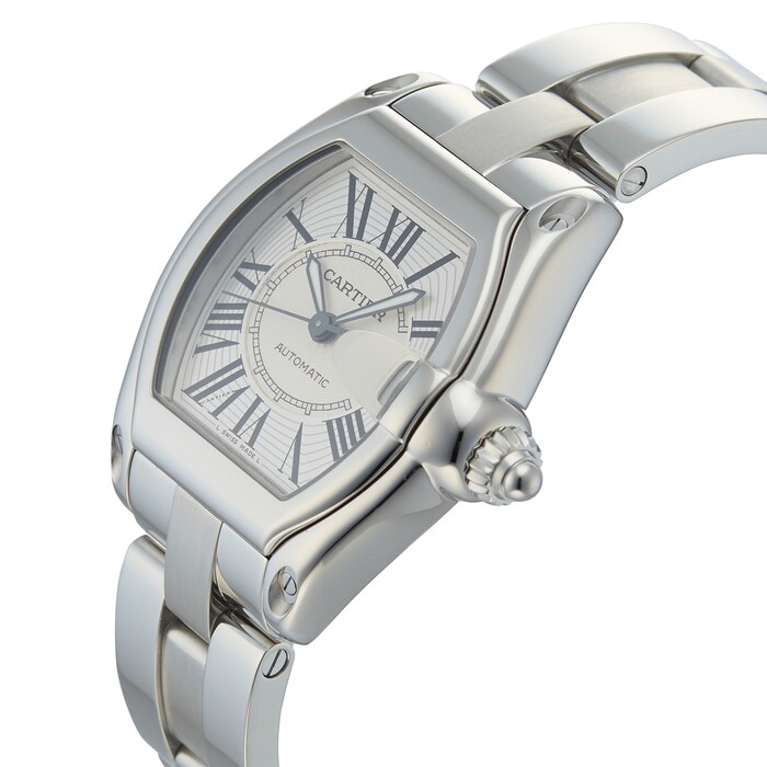 Pre-Owned Cartier Roadster Silver Steel Mens Watch W62025V3