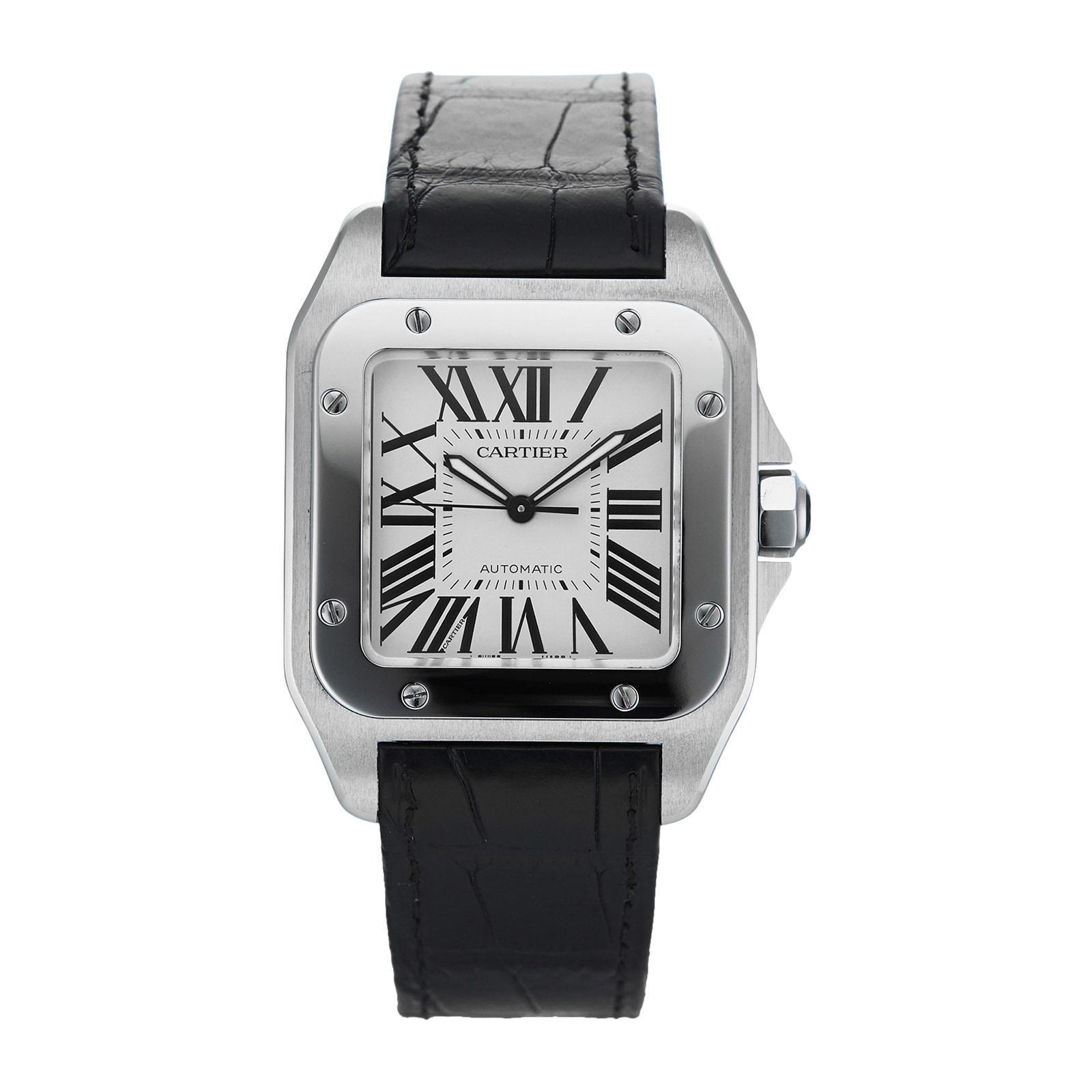 Pre Owned Cartier Pre Owned Cartier Santos 100 Silver Steel Mens