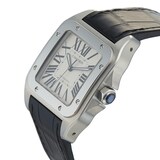 Pre-Owned Cartier Santos 100 Silver Steel Mens Watch W20073X8