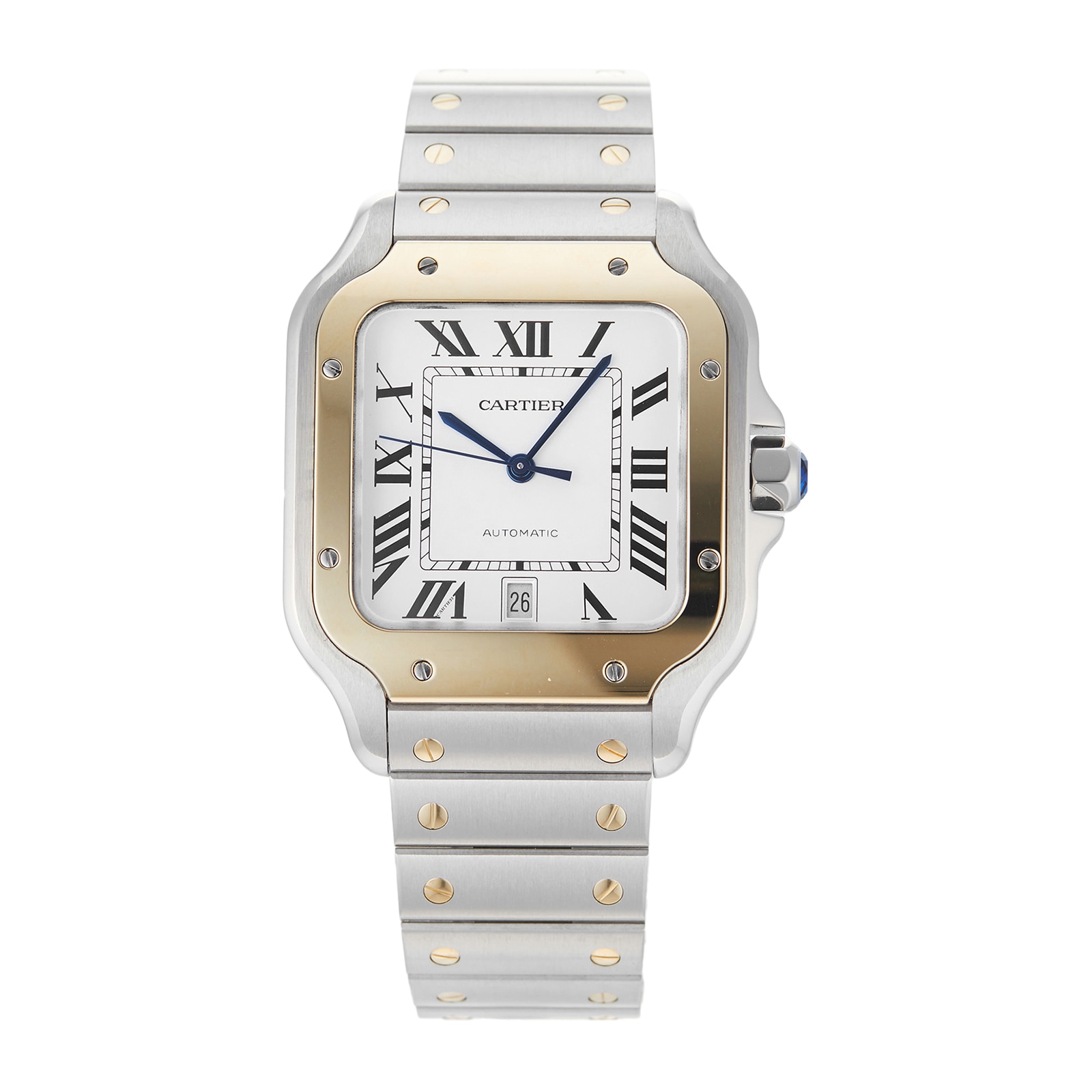 Pre Owned Cartier Pre Owned Cartier Santos De Cartier Silver Steel