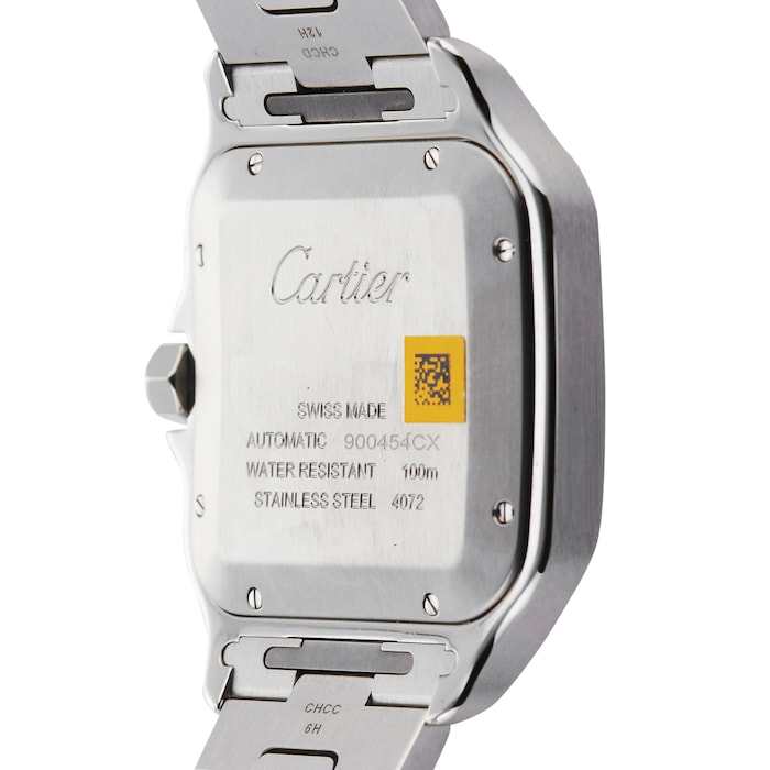 Pre-Owned Cartier Pre-Owned Cartier Santos De Cartier Silver Steel and Yellow Gold Mens Watch W2SA0009