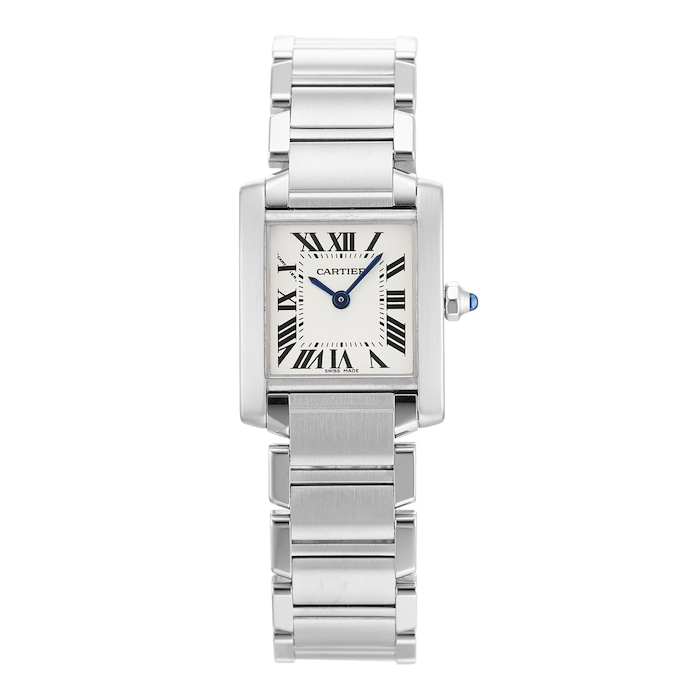 Pre-Owned Cartier Carter Tank Francaise Small Silver Steel Ladies Watch W51008Q3