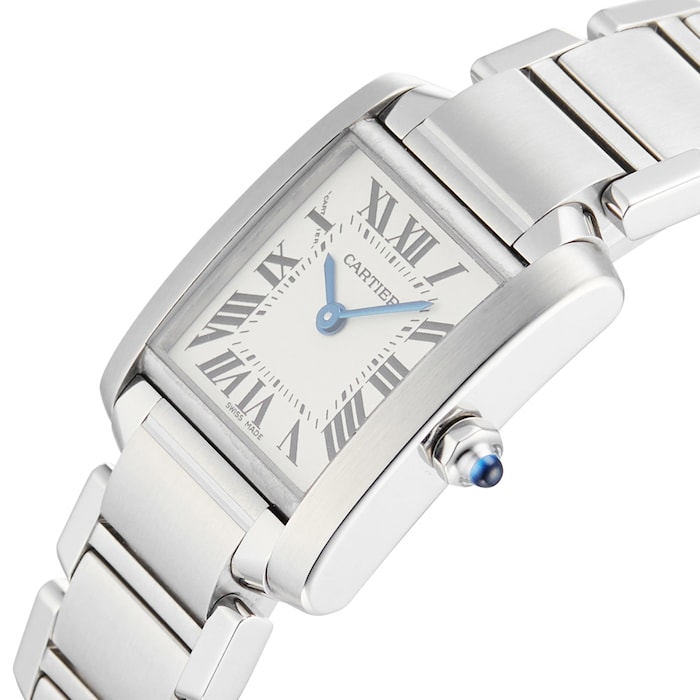 Pre-Owned Cartier Carter Tank Francaise Small Silver Steel Ladies Watch W51008Q3