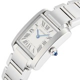 Pre-Owned Cartier Carter Tank Francaise Small Silver Steel Ladies Watch W51008Q3