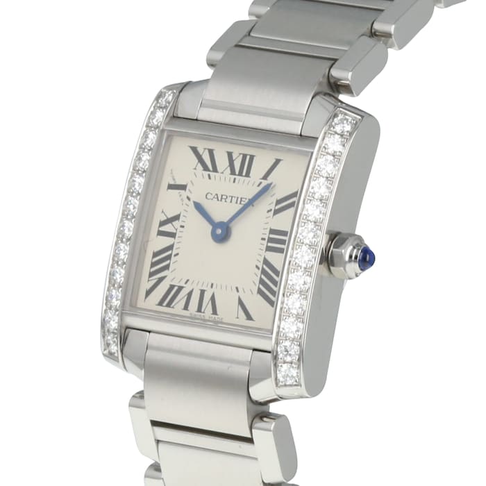 Pre-Owned Cartier Pre-Owned Cartier Tank Francaise Small Silver Steel Ladies Watch W4TA0008