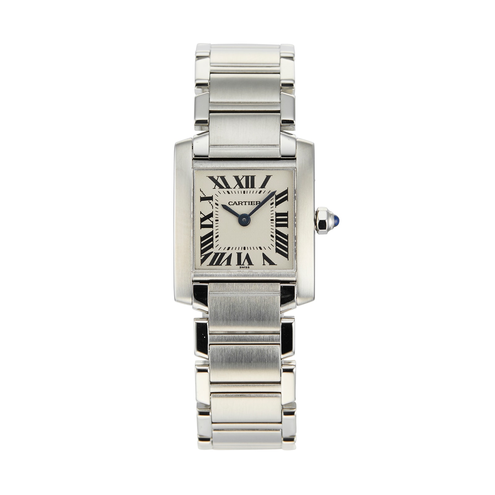 Pre Owned Carter Tank Francaise Small Silver Steel Ladies Watch W51008Q3