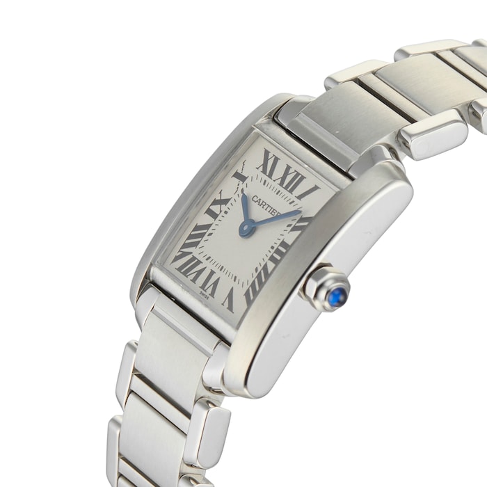 Pre-Owned Cartier Carter Tank Francaise Small Silver Steel Ladies Watch W51008Q3