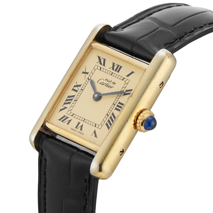 Pre-Owned Cartier Tank Vermeil 21mm Silver