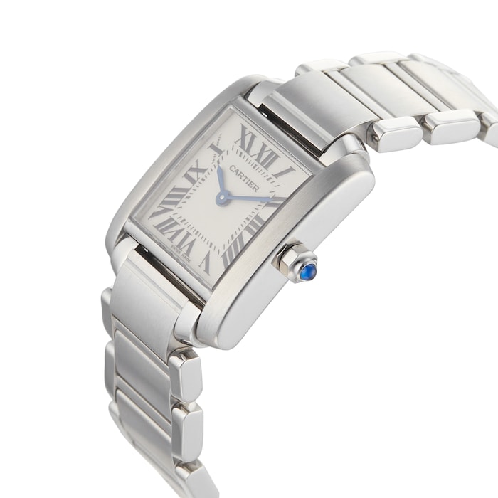 Pre-Owned Cartier Pre-Owned Carter Tank Francaise Small Silver Steel Ladies Watch W51008Q3