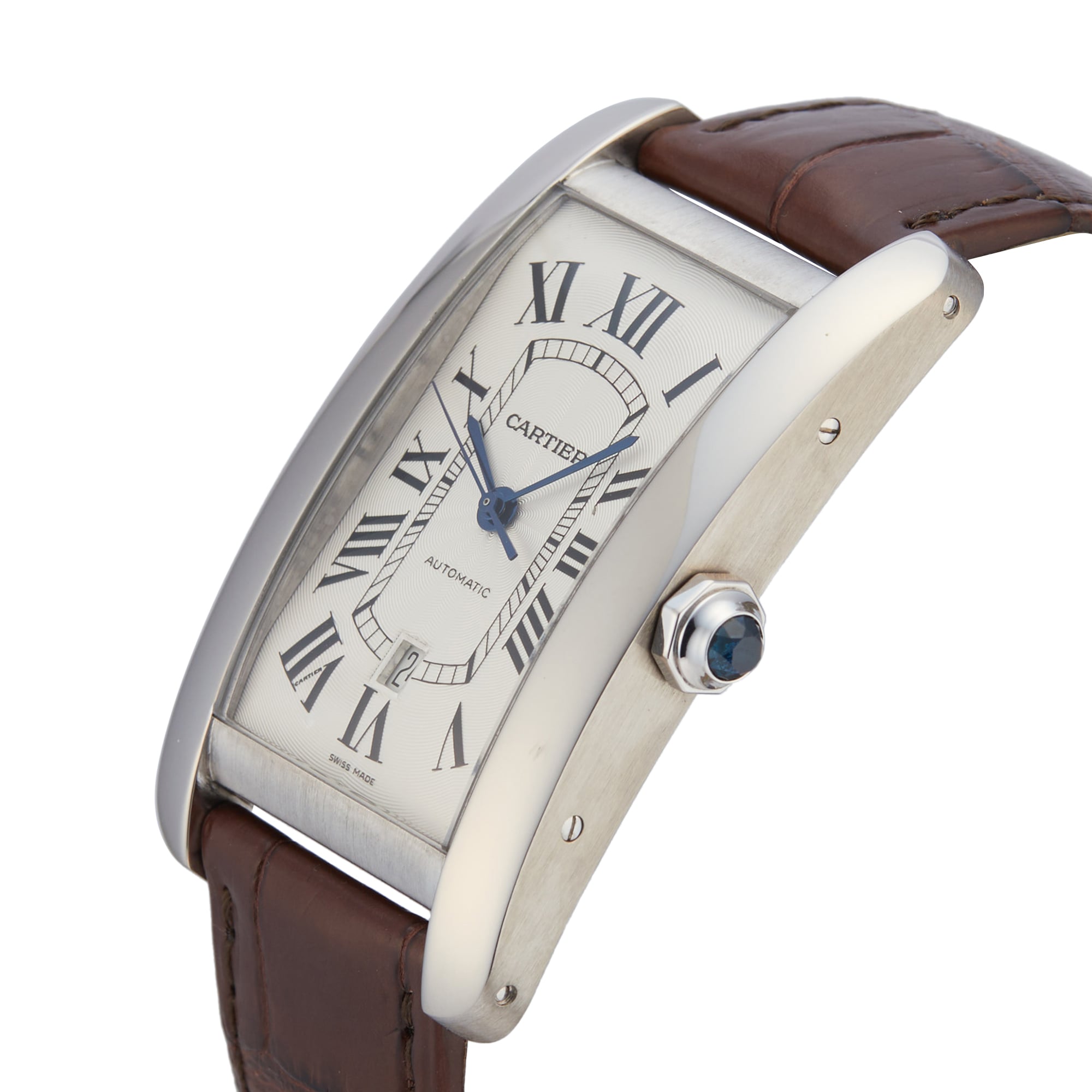 Pre-Owned Cartier Tank Americaine, White gold automatic watch 51X31mm Tank Americaine W2609956 Pre-Owned Cartier Tank Americaine, White gold automatic watch 51X31mm Tank Americaine W2609956