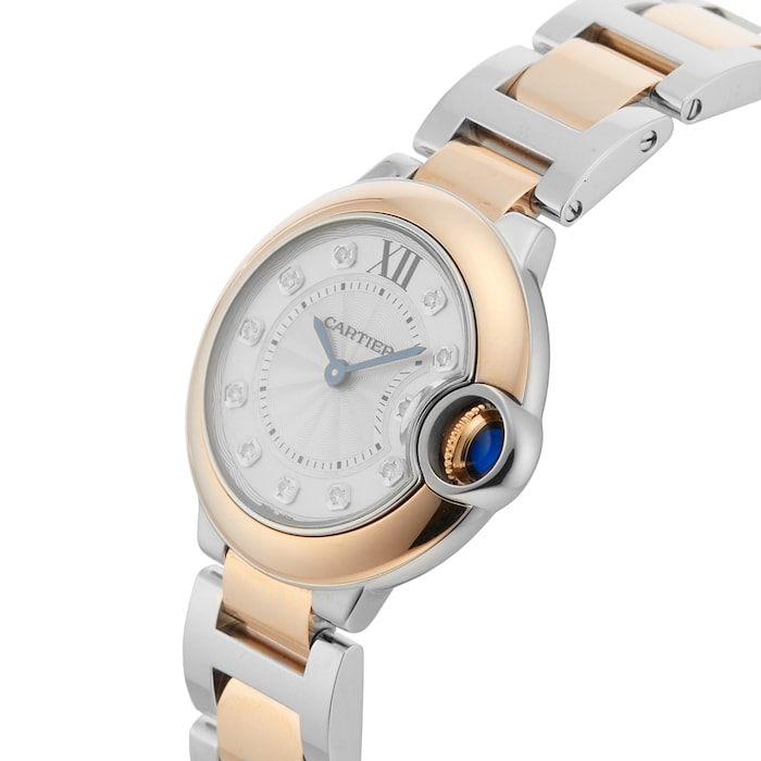 Pre-Owned Cartier Ballon Bleu 28mm Stainless Steel and Rose Gold W3BB0005