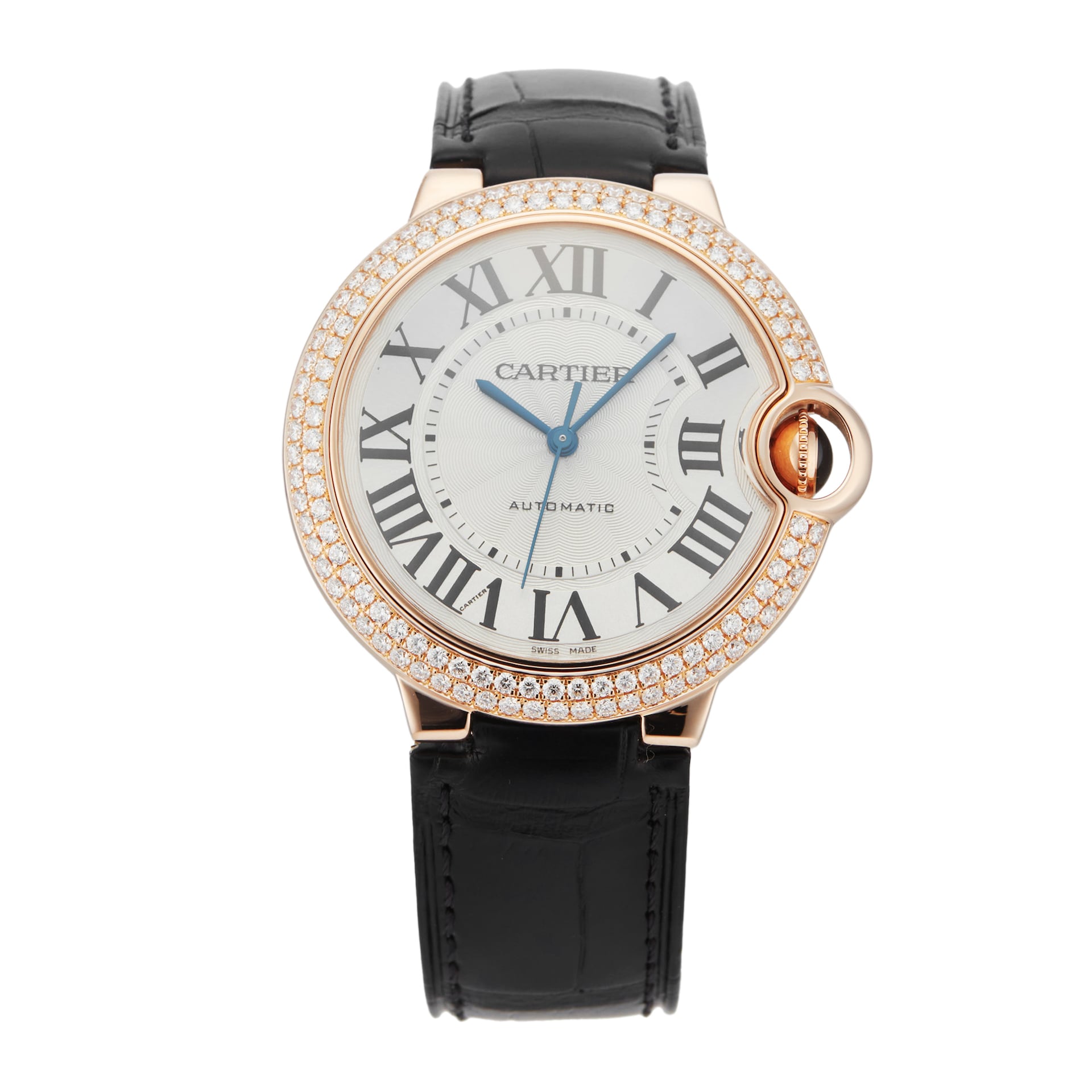 Pre-Owned Cartier Ballon Blue De 36 Automatic Rose Gold WE900551
