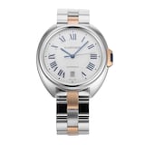 Pre-Owned Cartier Cle De 40mm Stainless Steel and Rose Gold
