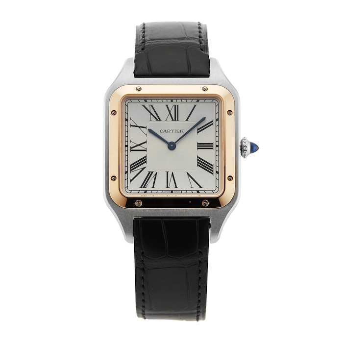 Pre-Owned Cartier Santos-Dumont 33.9MM Stainless Steel and Rose Gold W2SA0017