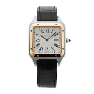 Pre-Owned Cartier Santos-Dumont 33.9MM Stainless Steel and Rose Gold W2SA0017