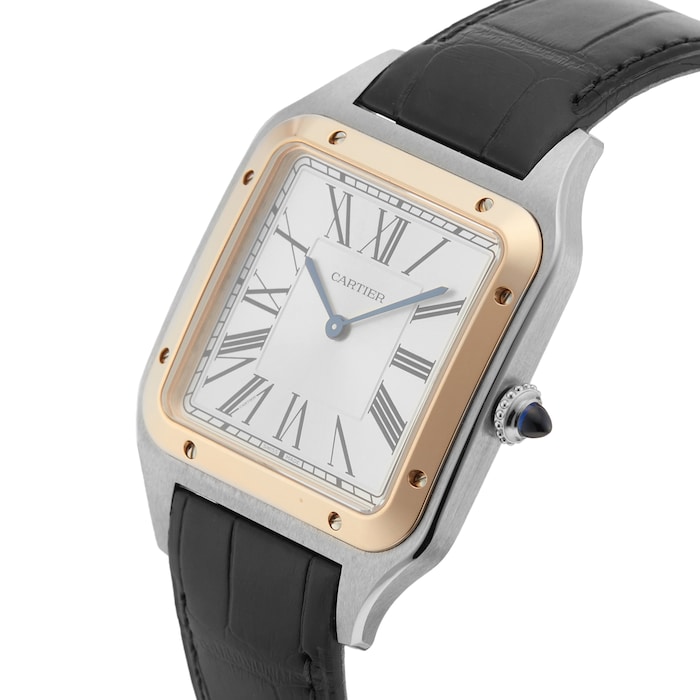 Pre-Owned Cartier Santos-Dumont 33.9MM Stainless Steel and Rose Gold W2SA0017