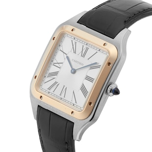 Pre-Owned Cartier Santos-Dumont 33.9MM Stainless Steel and Rose Gold W2SA0017
