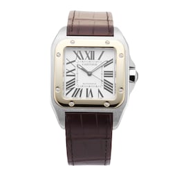 406300604490 - Santos 100 XL 38mm Stainless Steel and Yellow Gold