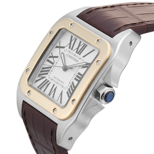 Pre-Owned Cartier Santos 100 XL 38mm Stainless Steel and Yellow Gold