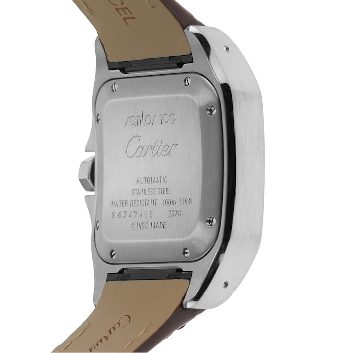 Pre-Owned Cartier Santos 100 33mm Stainless Steel and Rose Gold