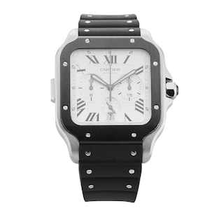 Pre-Owned Cartier Santos Chronograph 43.3MM Stainless Steel WSSA0017