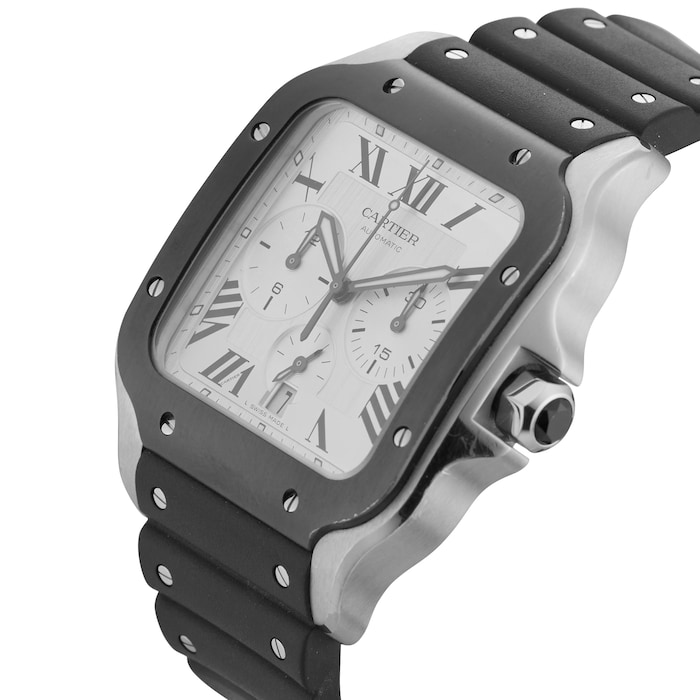 Pre-Owned Cartier Santos Chronograph 43.3MM Stainless Steel WSSA0017
