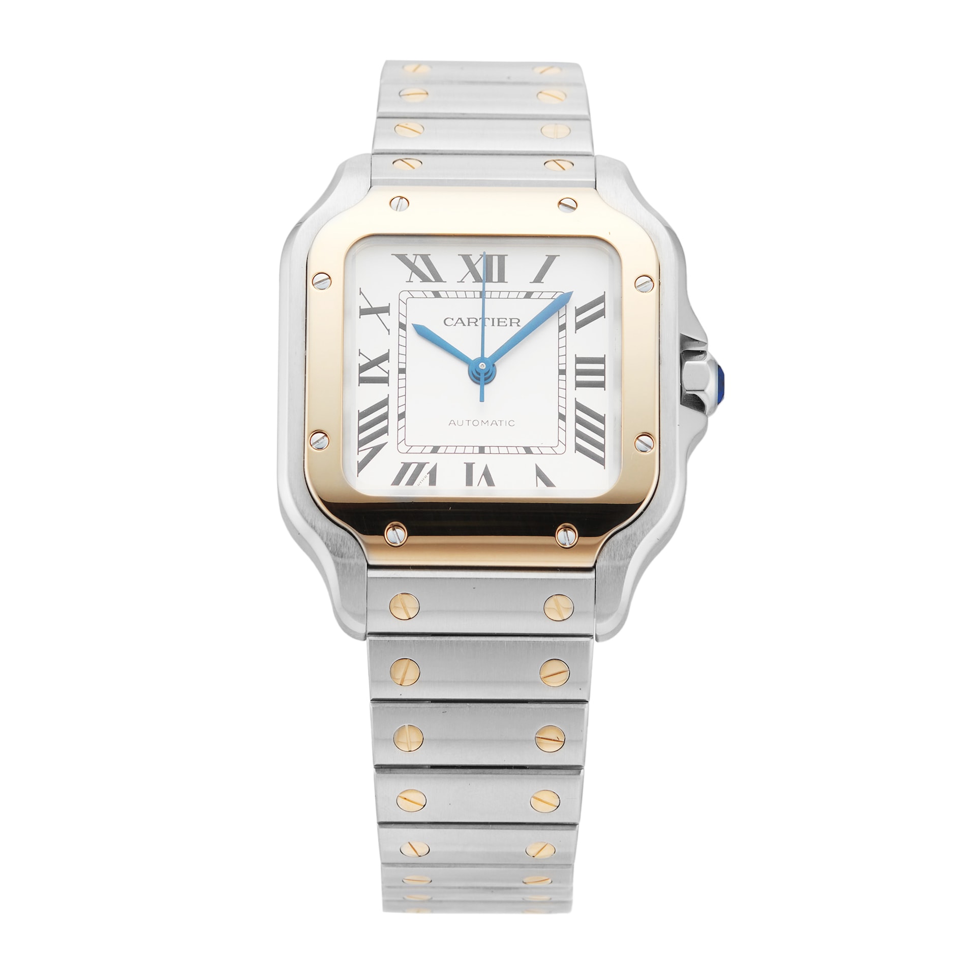 Pre-Owned Cartier Santos de 35.1MM Stainless Steel and Yellow Gold Pre-Owned Cartier Santos de 35.1MM Stainless Steel and Yellow Gold