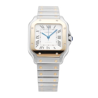 Pre-Owned Cartier Santos de 35.1MM Stainless Steel and Yellow Gold Pre-Owned Cartier Santos de 35.1MM Stainless Steel and Yellow Gold