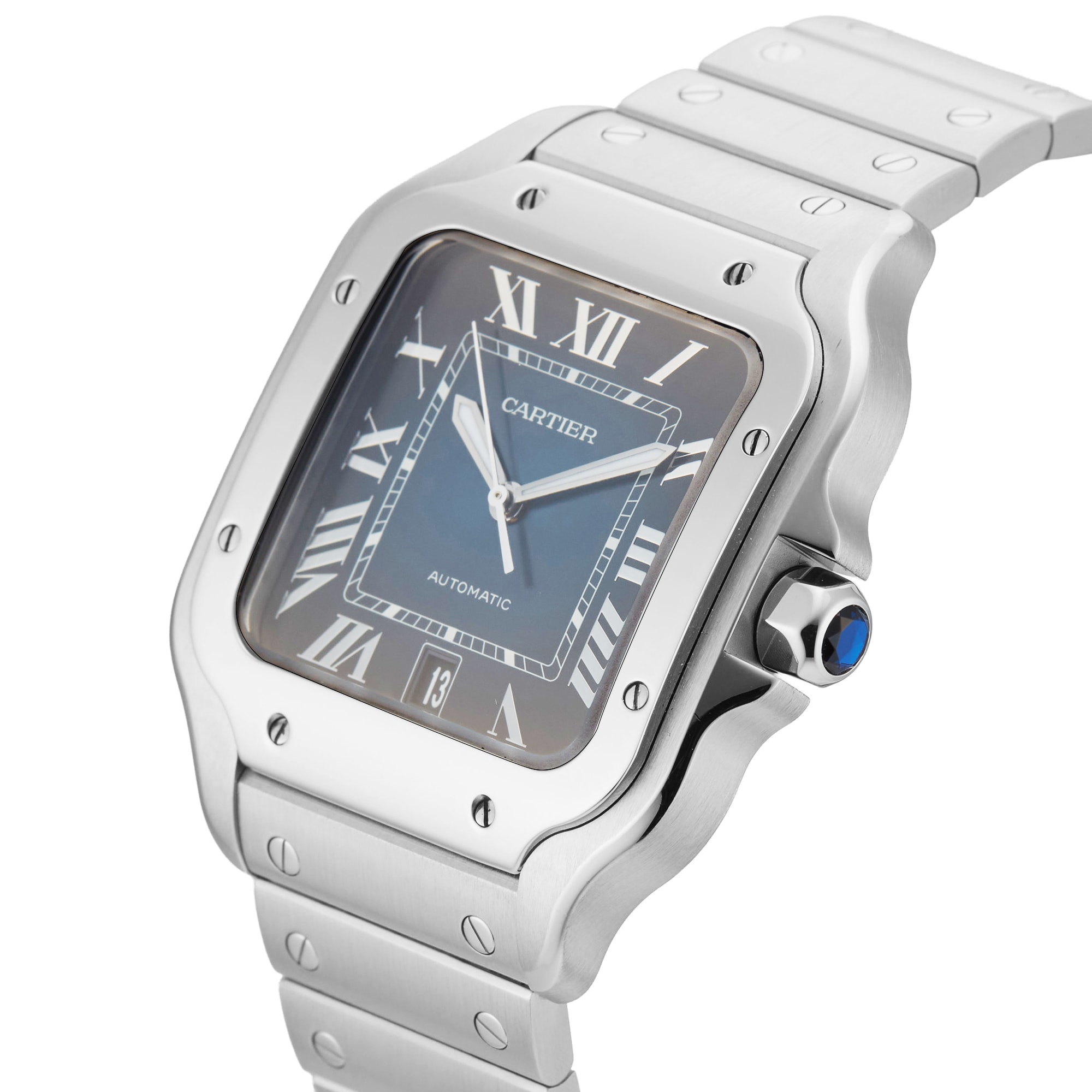 Pre-Owned Cartier Santos de 39.8mm Stainless Steel Pre-Owned Cartier Santos de 39.8mm Stainless Steel