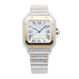 Pre-Owned Cartier Santos De 35.1mm Stainless Steel and Yellow Gold