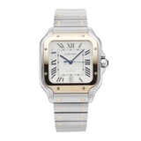 Pre-Owned Cartier Santos De 39.8mm Stainless Steel and Yellow Gold