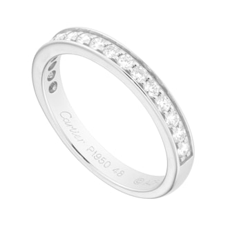 Pre-Owned Cartier 1985 Platinum Diamond Ring B4071448 - Ring Size I Pre-Owned Cartier 1985 Platinum Diamond Ring B4071448 - Ring Size I