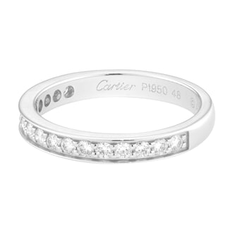 Pre-Owned Cartier 1985 Platinum Diamond Ring B4071448 - Ring Size I