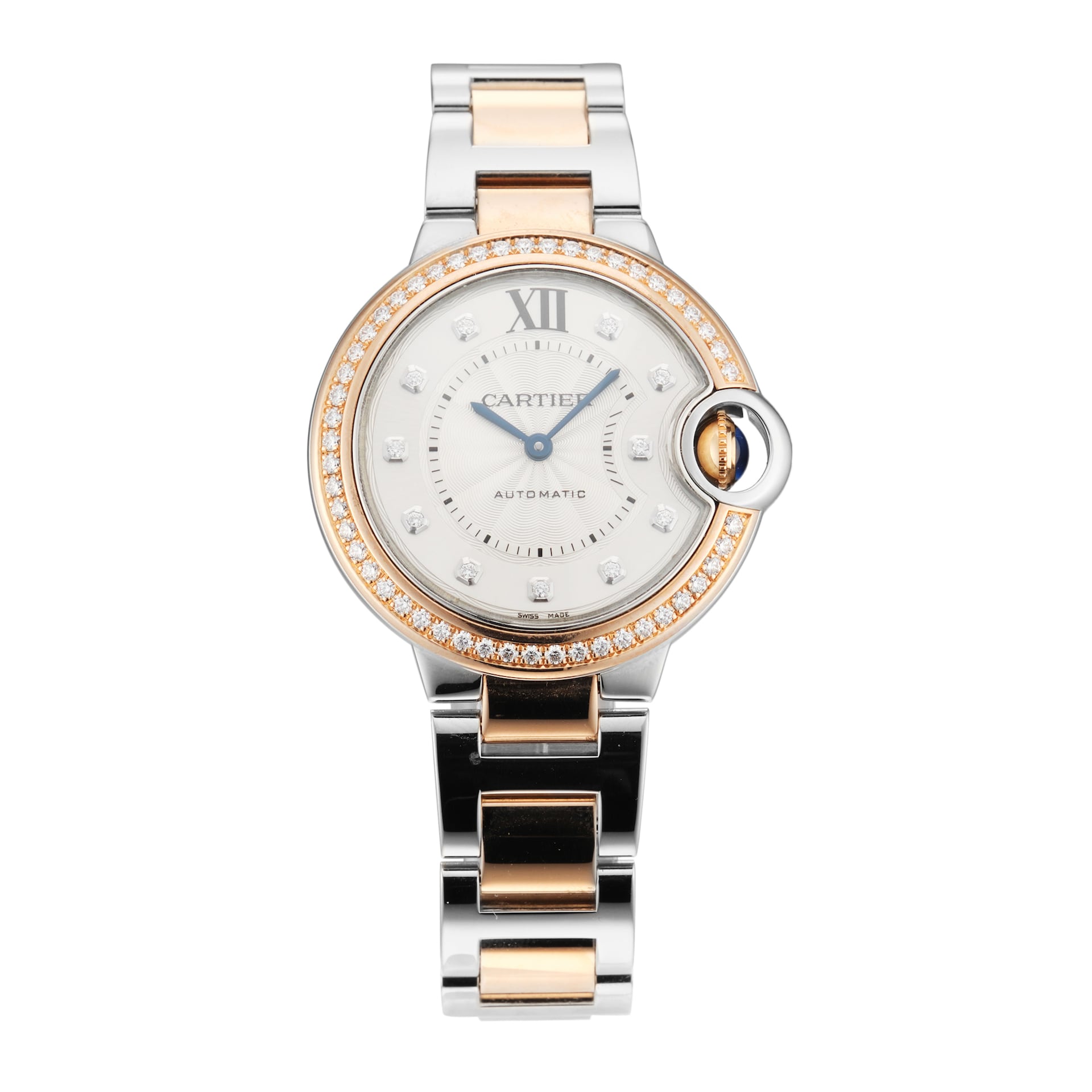 Pre-Owned Cartier Ballon Bleu 33mm Stainless Steel and Rose Gold