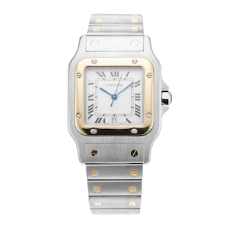 Pre-Owned Cartier Santos Galbee 28mm Stainless Steel and Yellow Gold Pre-Owned Cartier Santos Galbee 28mm Stainless Steel and Yellow Gold