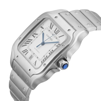 Pre-Owned Cartier Santos de 40mm Large Model Automatic Stainless Steel Pre-Owned Cartier Santos de 40mm Large Model Automatic Stainless Steel
