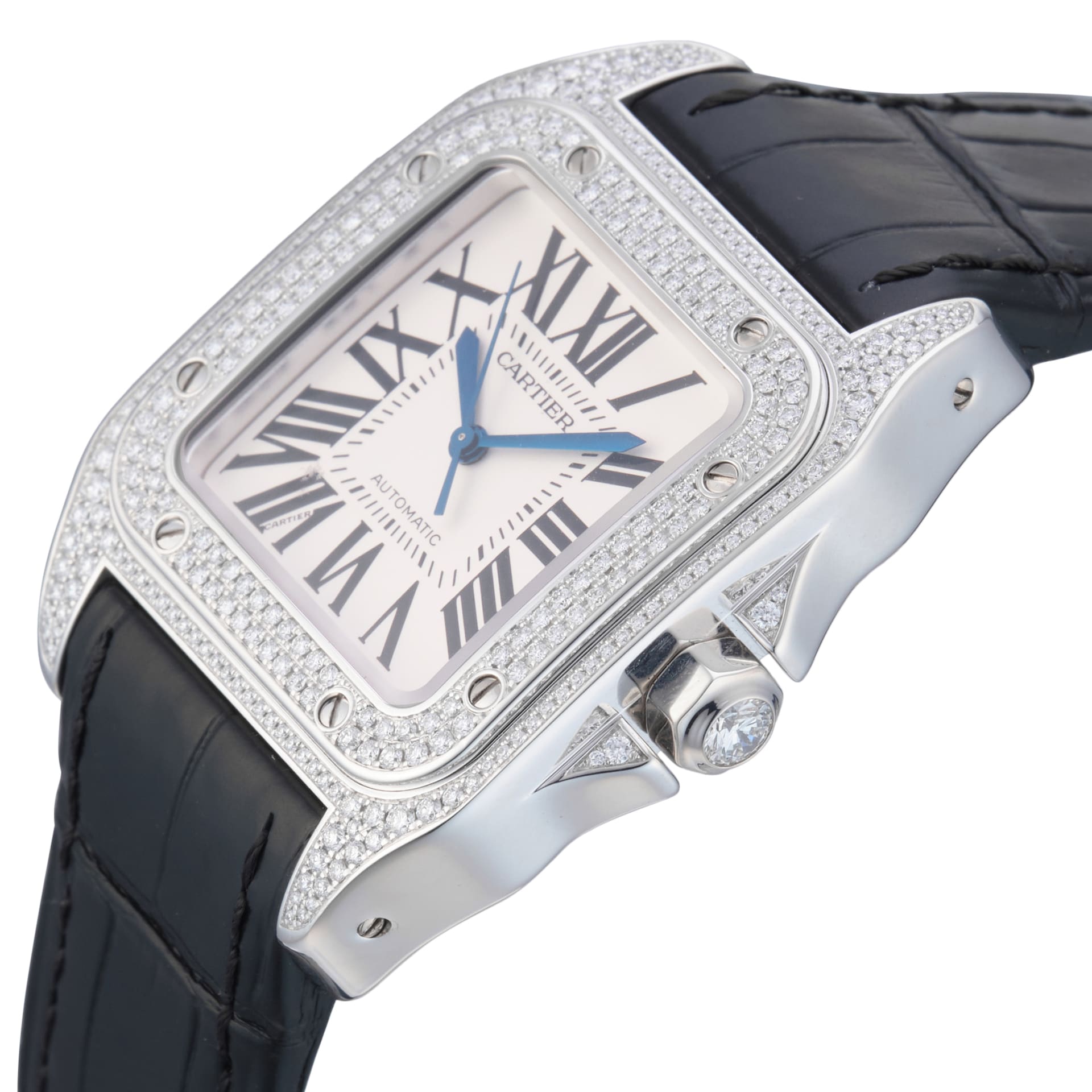 Pre-Owned Cartier Santos 100 33mm White Gold Pre-Owned Cartier Santos 100 33mm White Gold