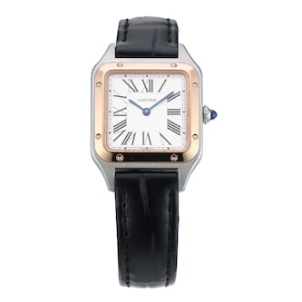 Pre-Owned Cartier Santos-Dumont Small Model 27.5mm Quartz Stainless Steel Pre-Owned Cartier Santos-Dumont Small Model 27.5mm Quartz Stainless Steel