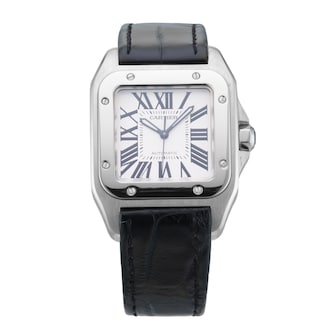 Pre-Owned Cartier Santos 35mm Stainless Steel Pre-Owned Cartier Santos 35mm Stainless Steel